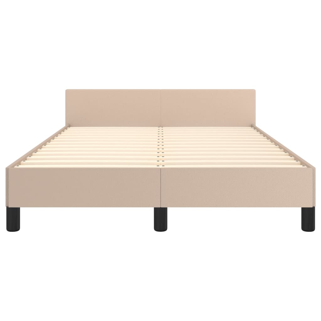Bedframe met hoofdbord kunstleer cappuccinokleurig 120x190 cm