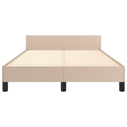 Bedframe met hoofdbord kunstleer cappuccinokleurig 120x190 cm
