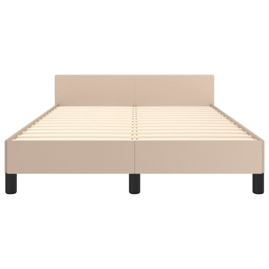 Bedframe met hoofdbord kunstleer cappuccinokleurig 120x190 cm