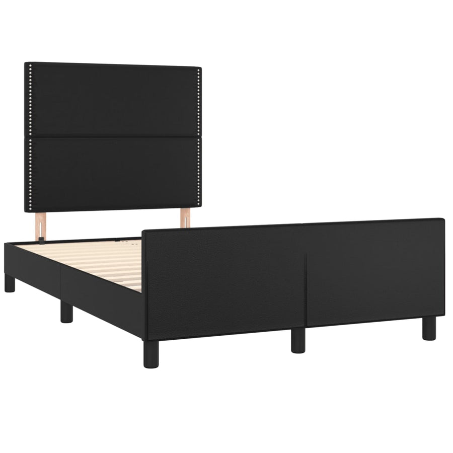 Bedframe met hoofdbord kunstleer zwart 120x190 cm