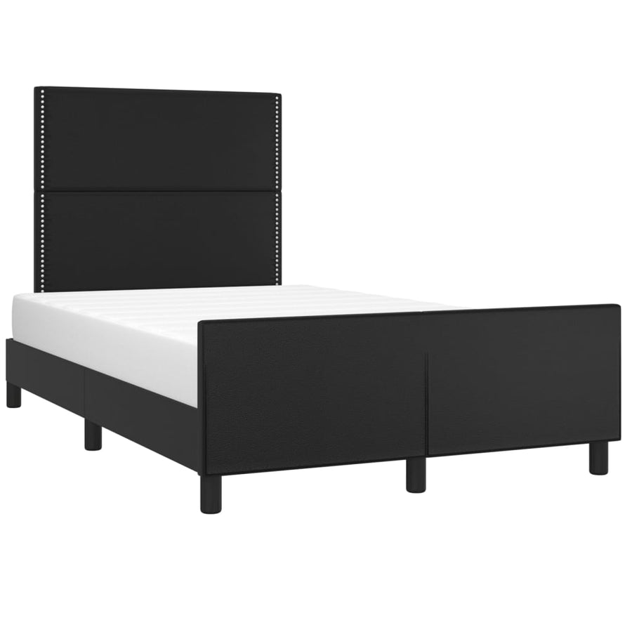 Bedframe met hoofdbord kunstleer zwart 120x190 cm
