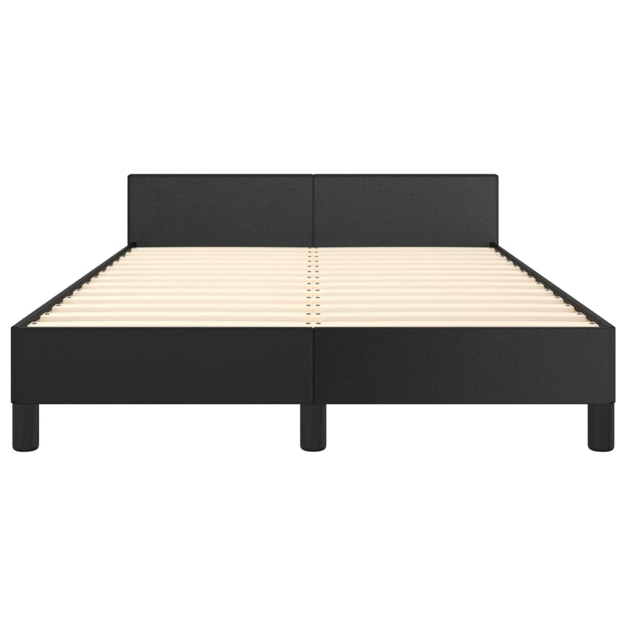 Bedframe met hoofdbord kunstleer zwart 120x190 cm