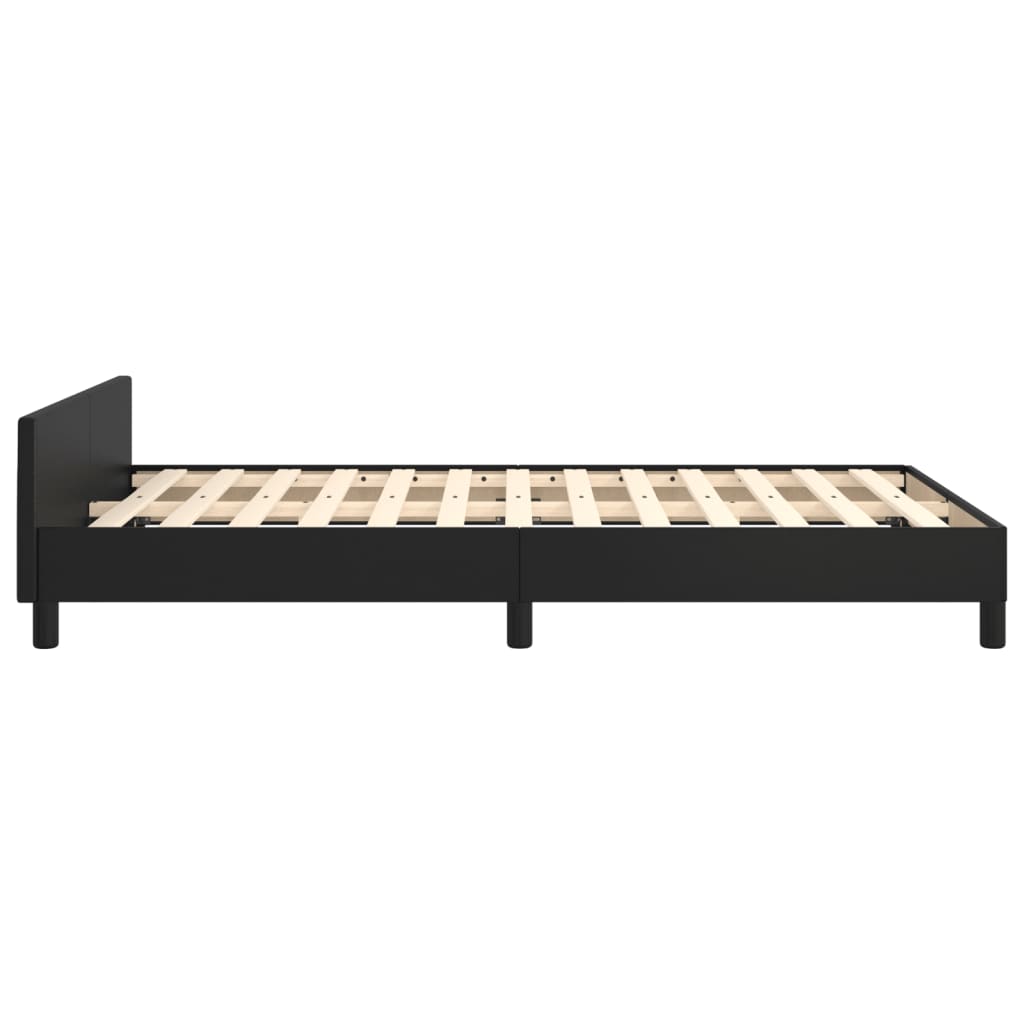 Bedframe met hoofdbord kunstleer zwart 120x190 cm