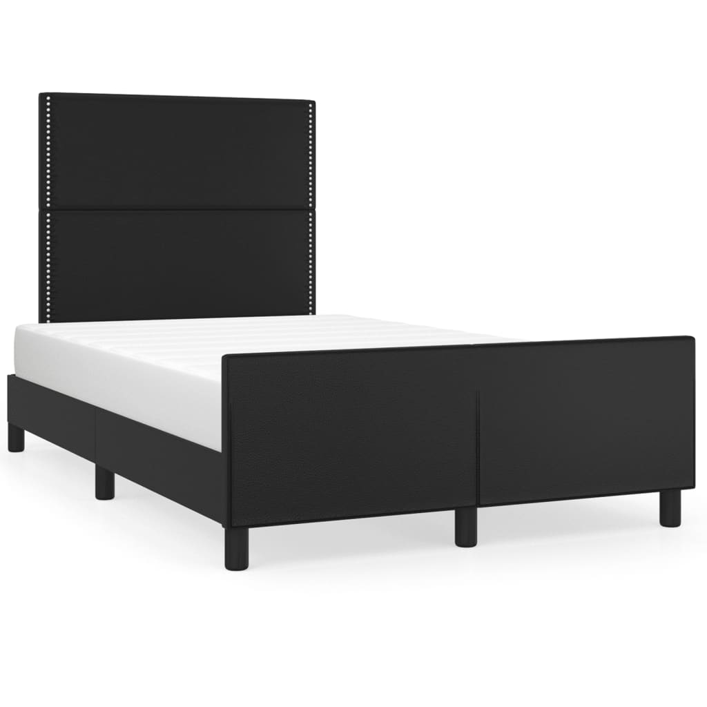 Bedframe met hoofdbord kunstleer zwart 120x190 cm