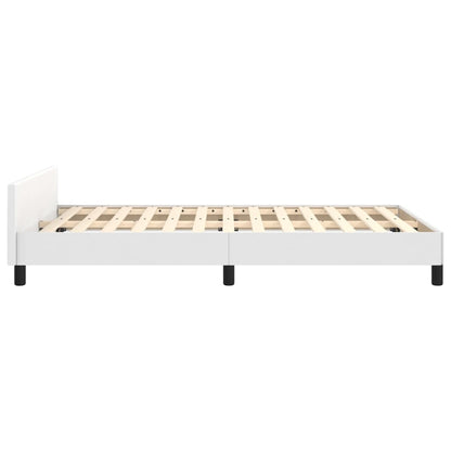 Bedframe met hoofdbord kunstleer wit 120x190 cm