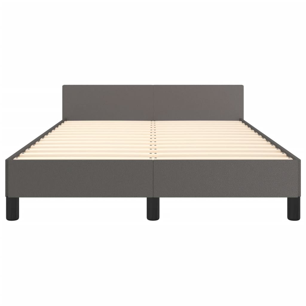 Bedframe met hoofdbord kunstleer grijs 120x190 cm