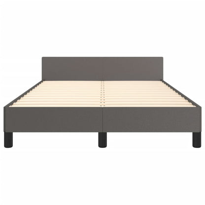 Bedframe met hoofdbord kunstleer grijs 120x190 cm