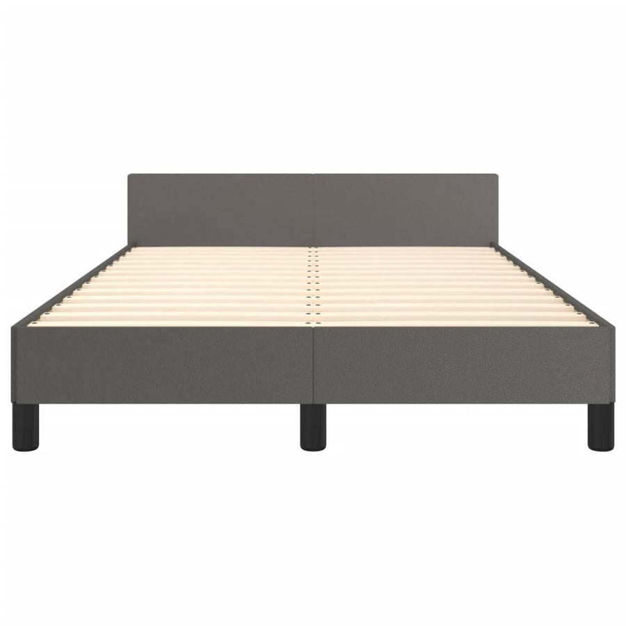Bedframe met hoofdbord kunstleer grijs 120x190 cm