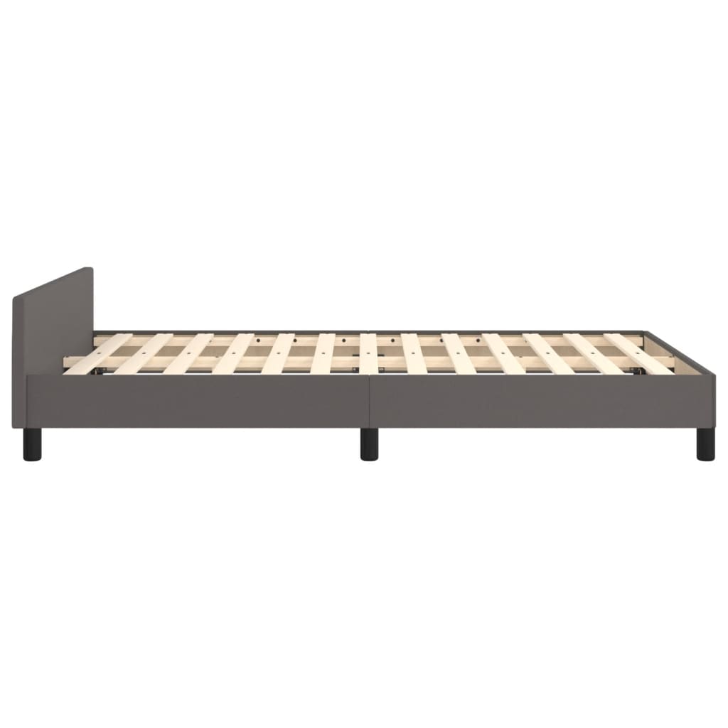Bedframe met hoofdbord kunstleer grijs 120x190 cm