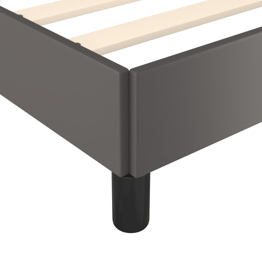 Bedframe met hoofdbord kunstleer grijs 120x190 cm