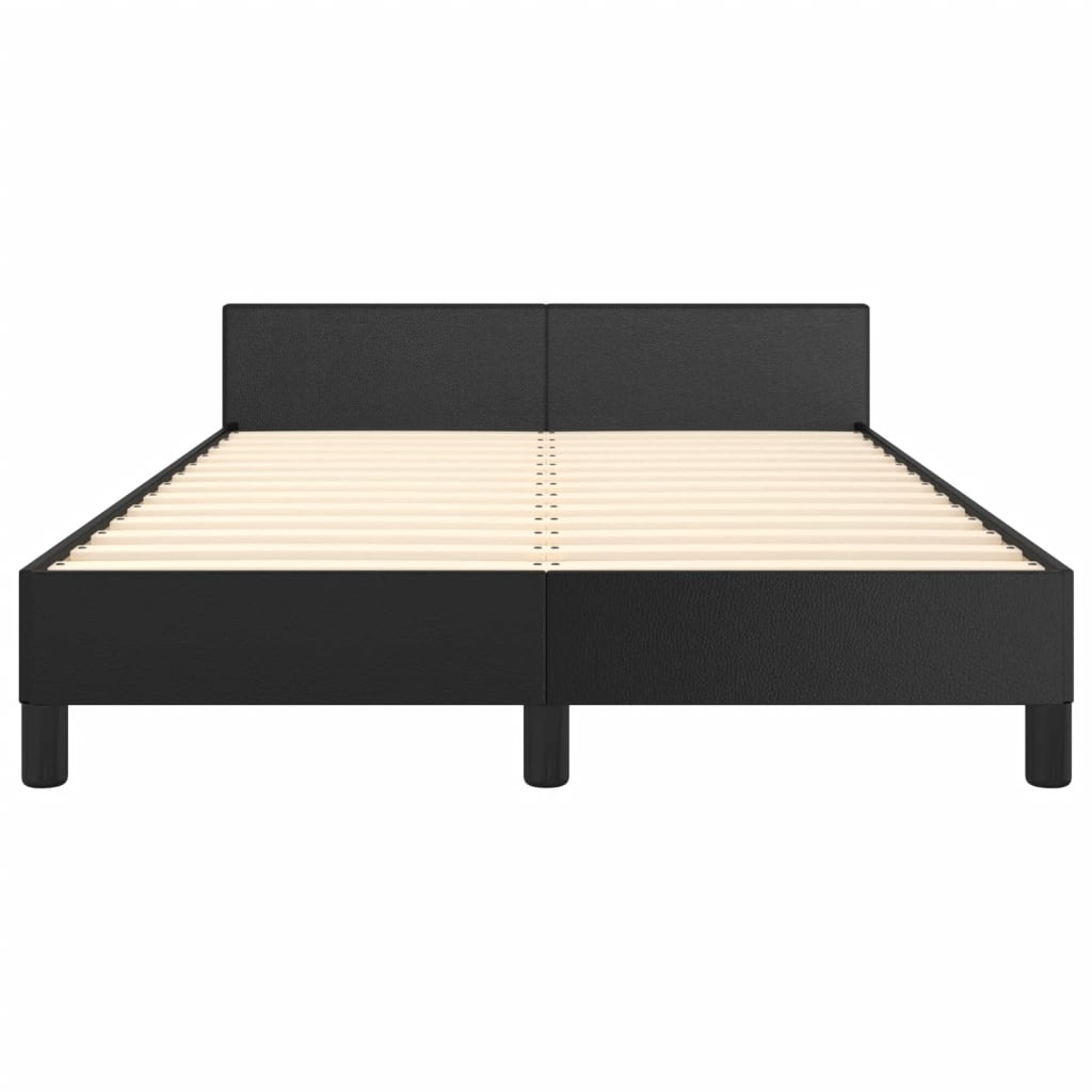 Bedframe met hoofdbord kunstleer zwart 120x190 cm