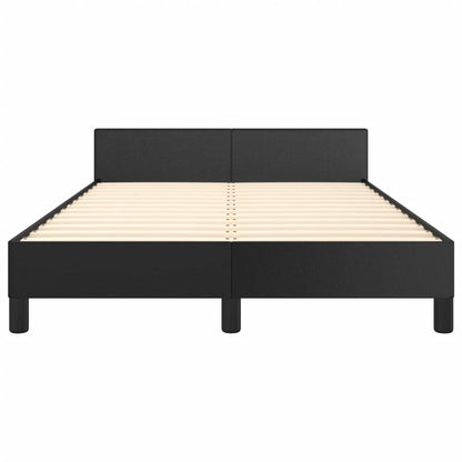Bedframe met hoofdbord kunstleer zwart 120x190 cm