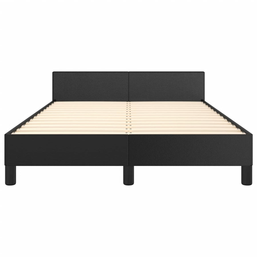 Bedframe met hoofdbord kunstleer zwart 120x190 cm