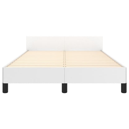 Bedframe met hoofdbord kunstleer wit 120x190 cm