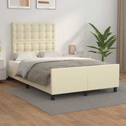 Bedframe 120x190 cm kunstleer crème