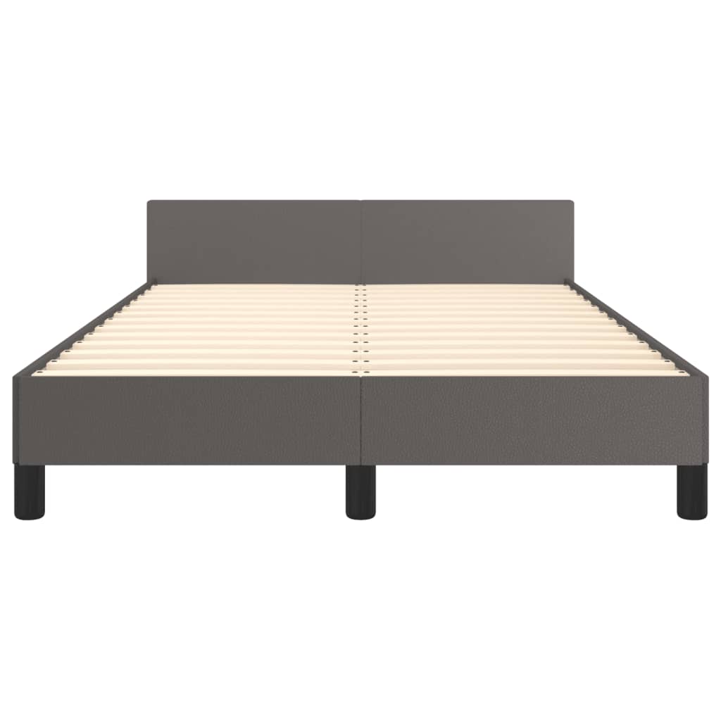 Bedframe met hoofdbord kunstleer grijs 120x190 cm