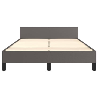 Bedframe met hoofdbord kunstleer grijs 120x190 cm
