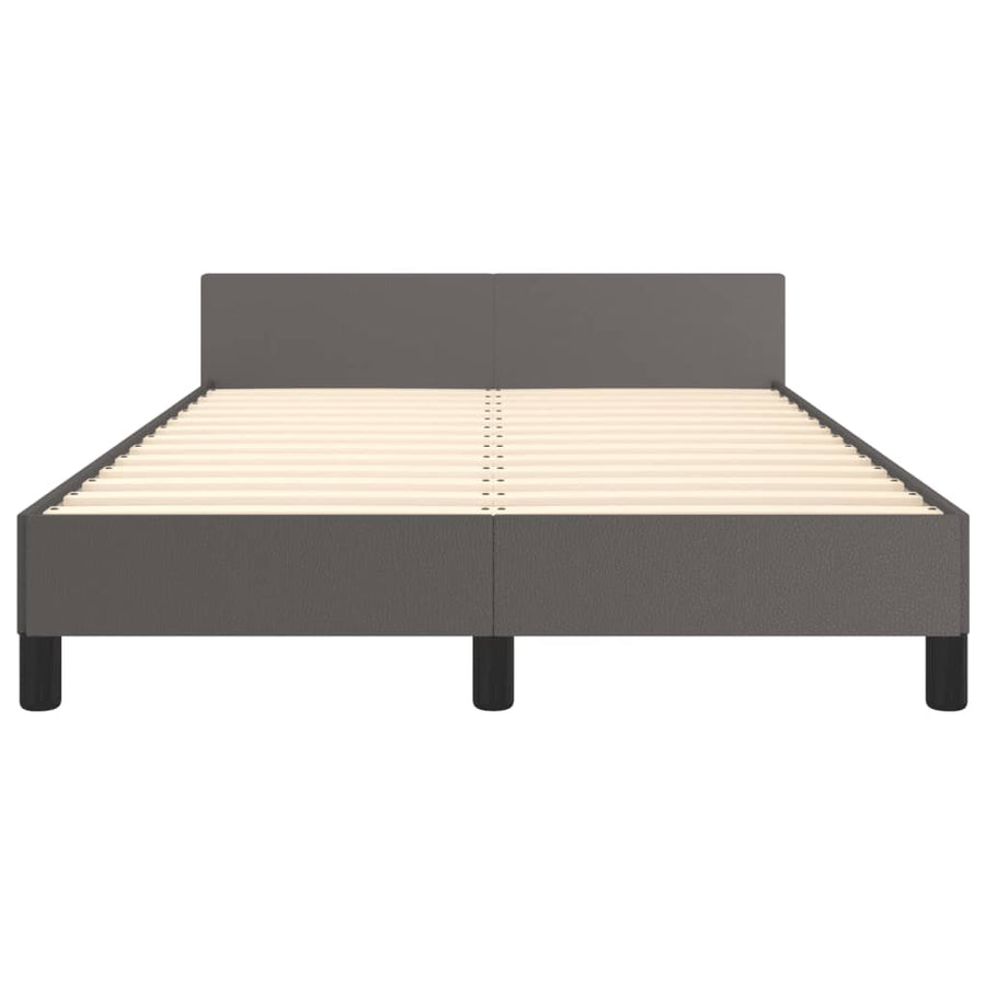 Bedframe met hoofdbord kunstleer grijs 120x190 cm