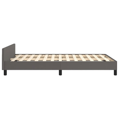 Bedframe met hoofdbord kunstleer grijs 120x190 cm