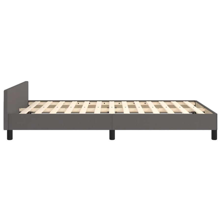 Bedframe met hoofdbord kunstleer grijs 120x190 cm