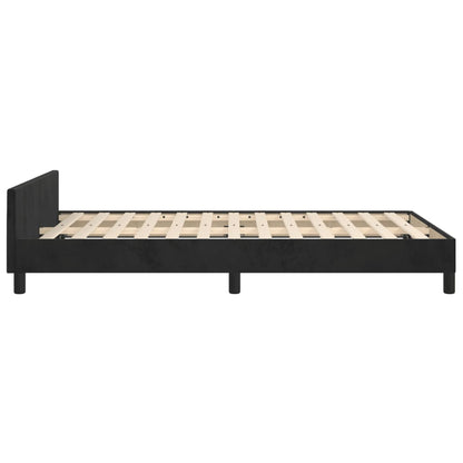 Bedframe met hoofdbord fluweel zwart 120x190 cm