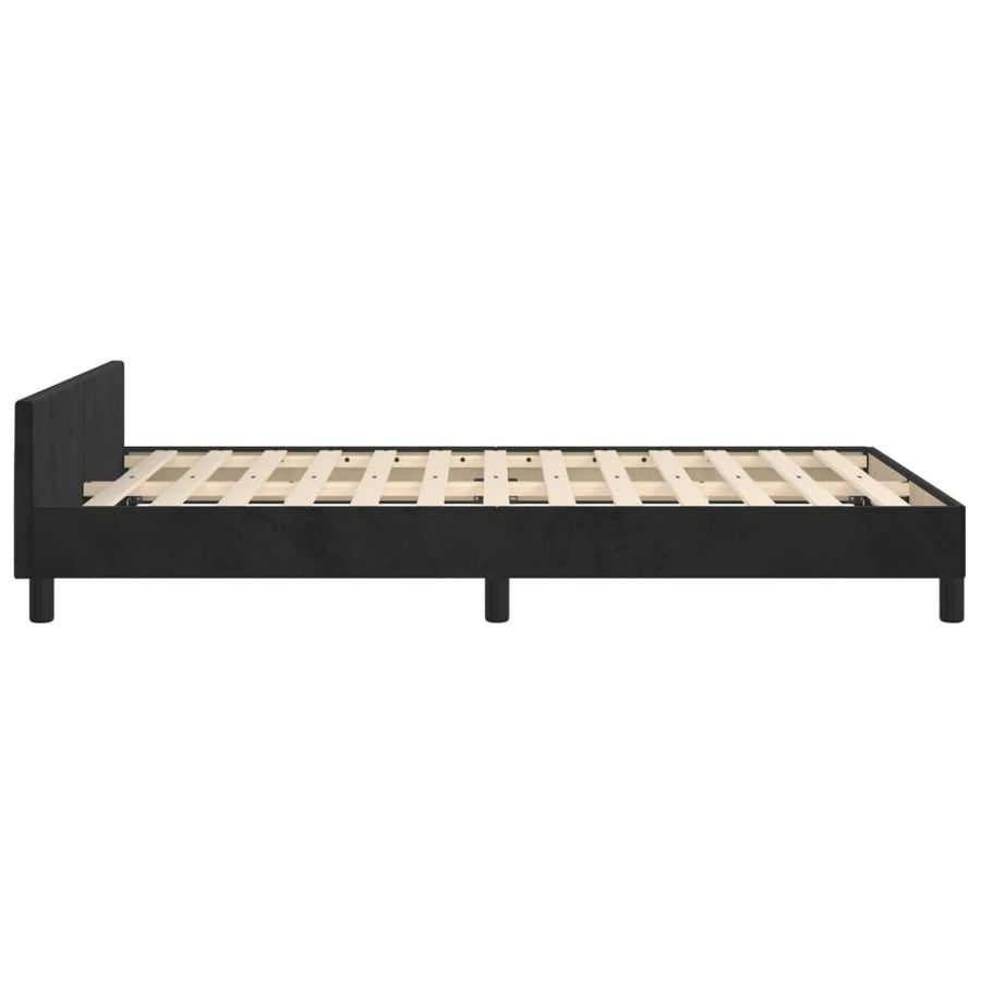 Bedframe met hoofdbord fluweel zwart 120x190 cm