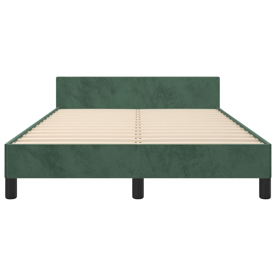 Bedframe met hoofdbord fluweel donkergroen 120x190 cm