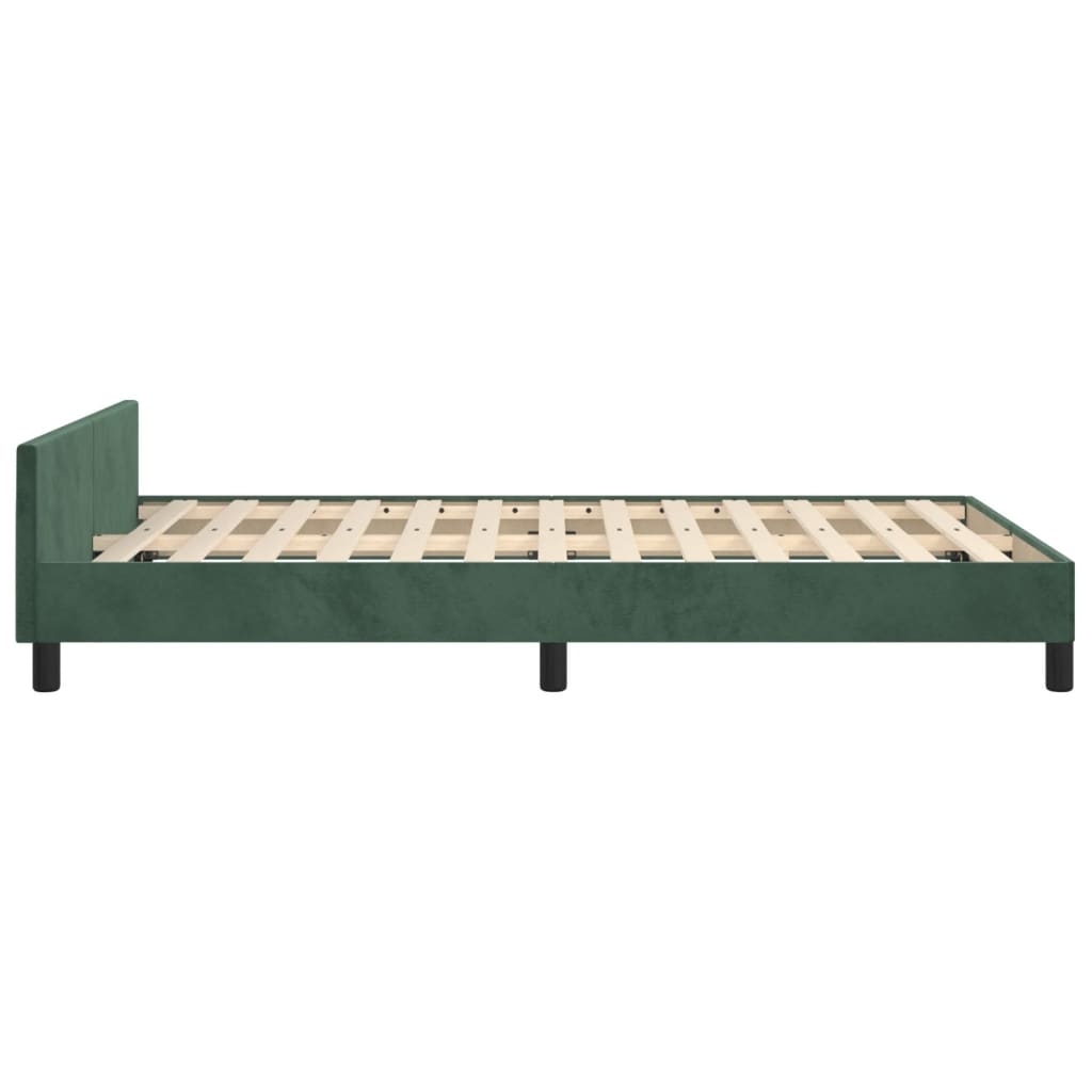 Bedframe met hoofdbord fluweel donkergroen 120x190 cm
