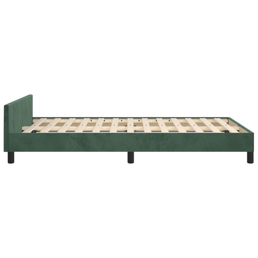 Bedframe met hoofdbord fluweel donkergroen 120x190 cm