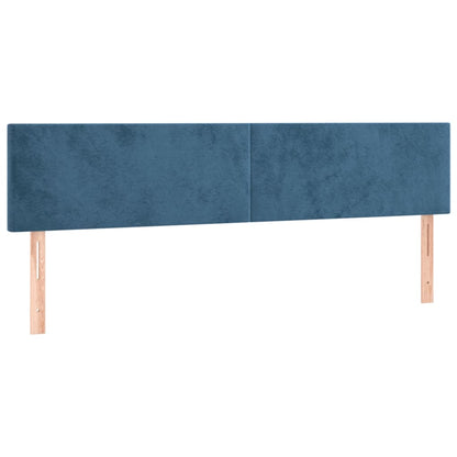 Bedframe met hoofdbord fluweel donkerblauw 120x190 cm