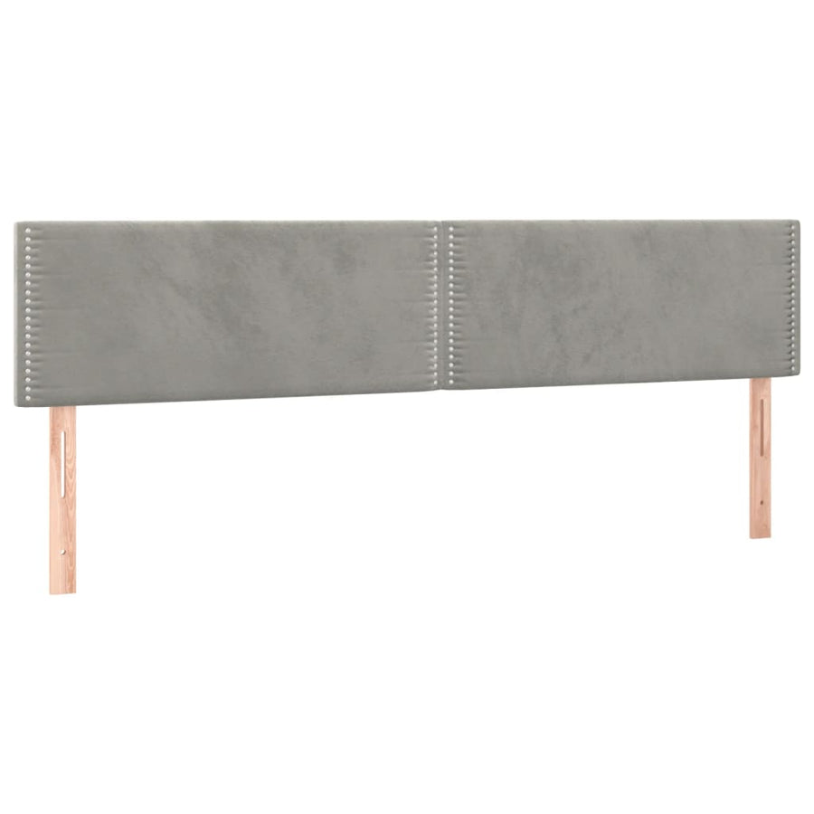 Bedframe met hoofdbord fluweel lichtgrijs 120x190 cm