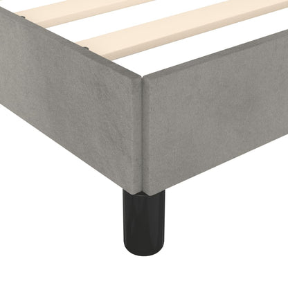 Bedframe met hoofdbord fluweel lichtgrijs 120x190 cm