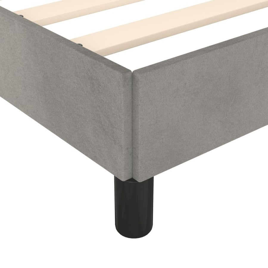 Bedframe met hoofdbord fluweel lichtgrijs 120x190 cm