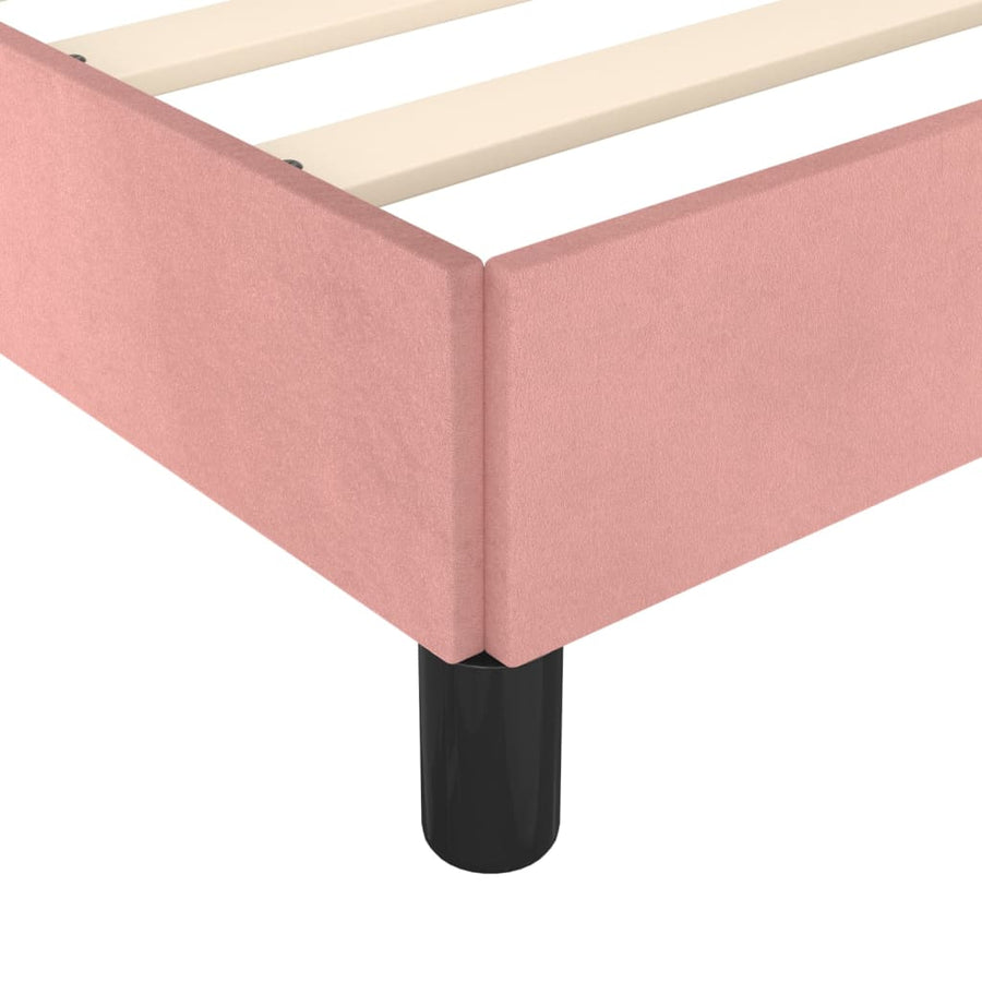 Bedframe met hoofdbord fluweel roze 120x190 cm
