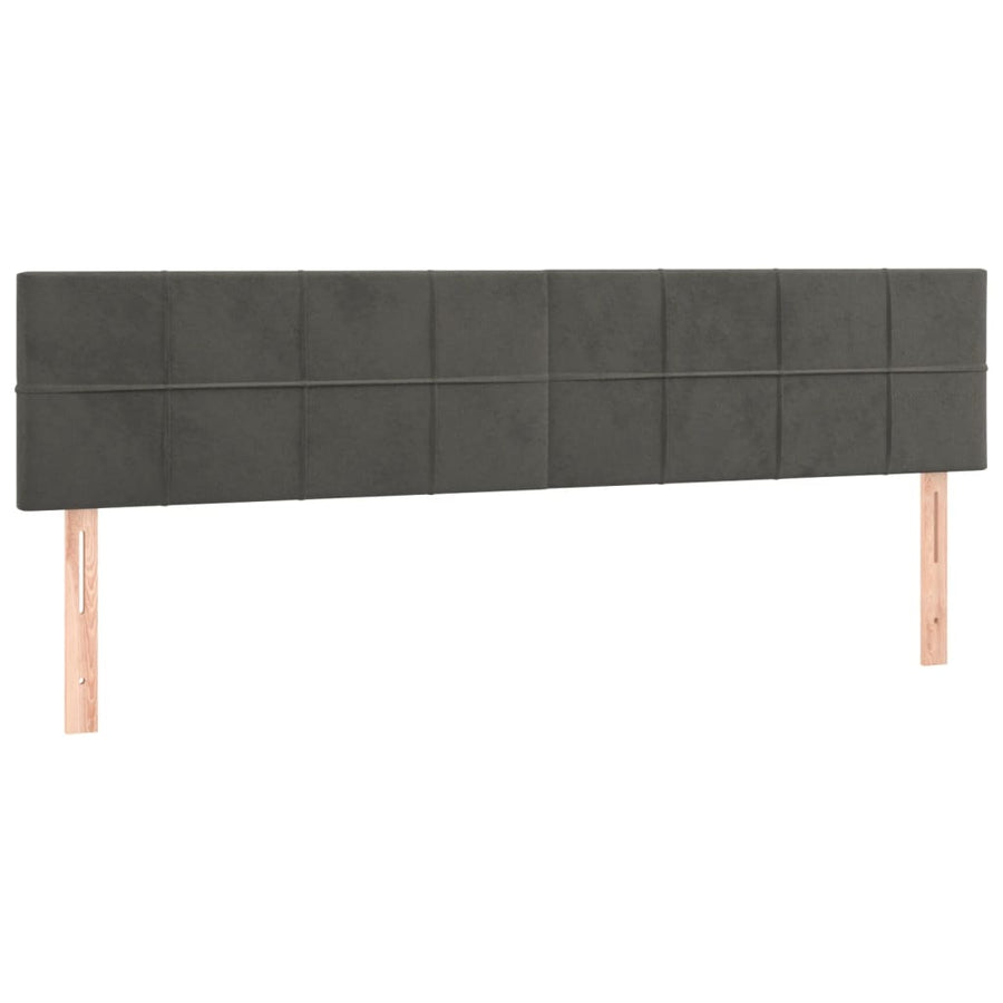 Bedframe met hoofdbord fluweel donkergrijs 120x190 cm
