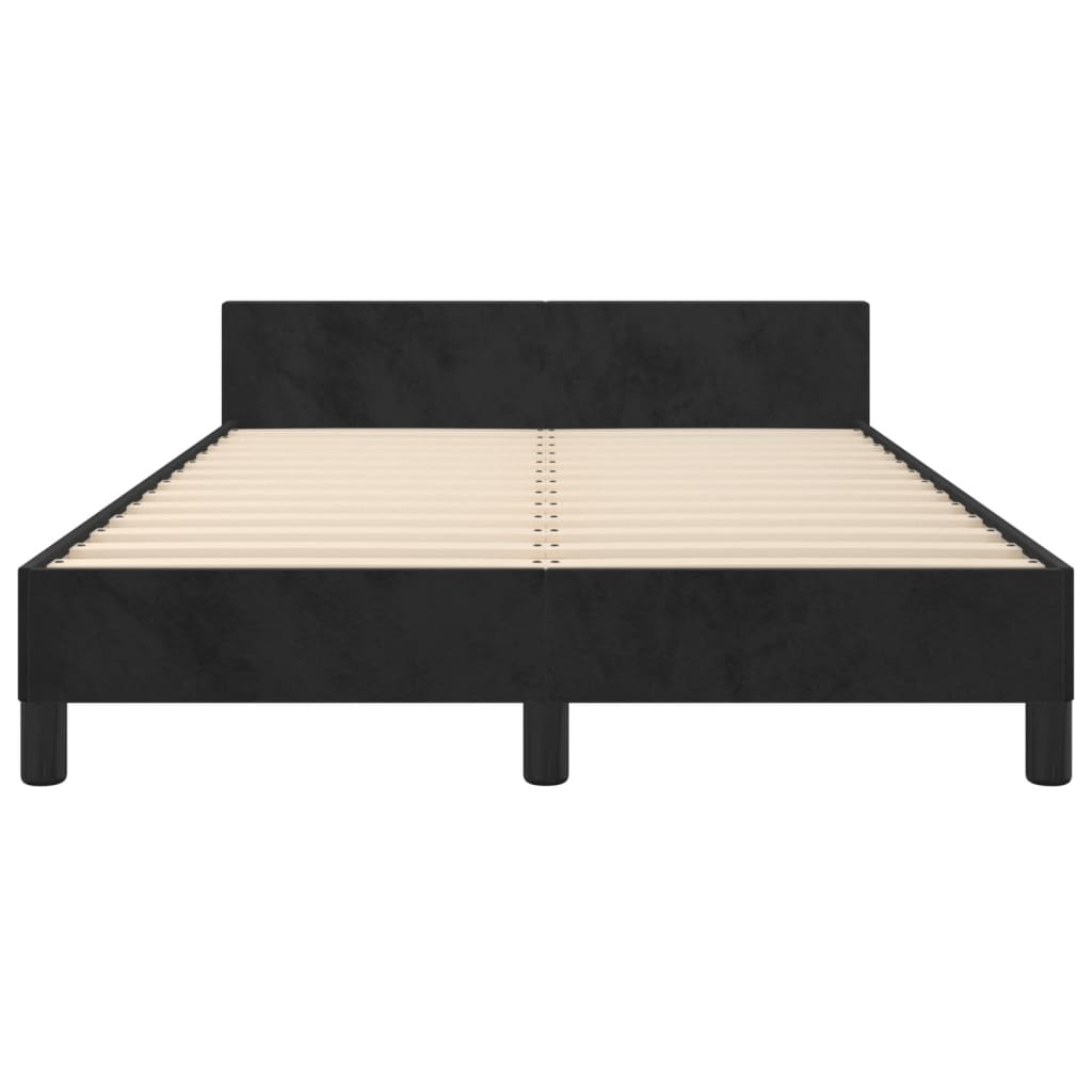 Bedframe met hoofdbord fluweel zwart 120x190 cm
