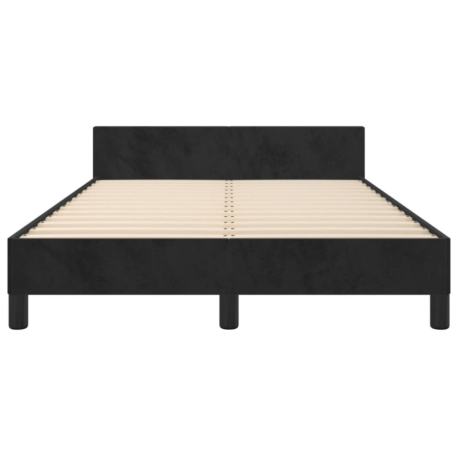 Bedframe met hoofdbord fluweel zwart 120x190 cm