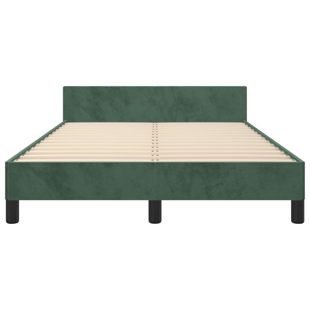 Bedframe met hoofdbord fluweel donkergroen 120x190 cm