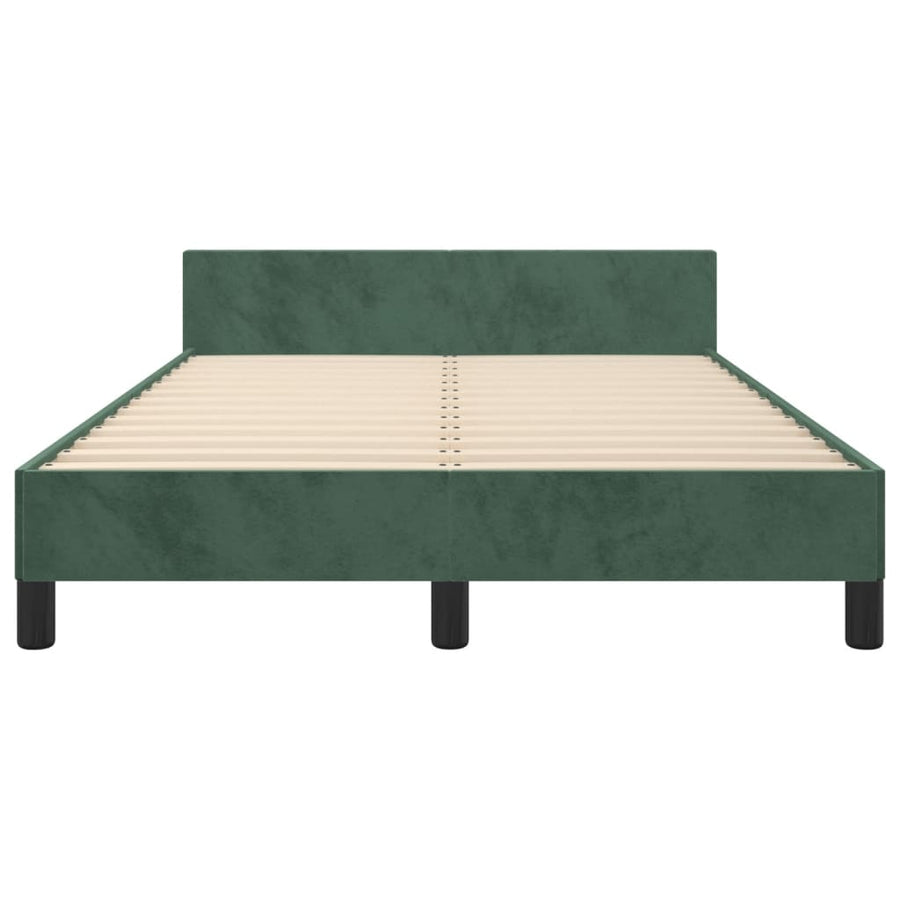 Bedframe met hoofdbord fluweel donkergroen 120x190 cm