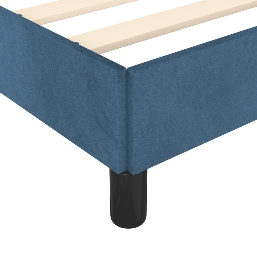 Bedframe met hoofdbord fluweel donkerblauw 120x190 cm