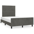Bedframe zonder matras 120x190 cm fluweel donkergrijs