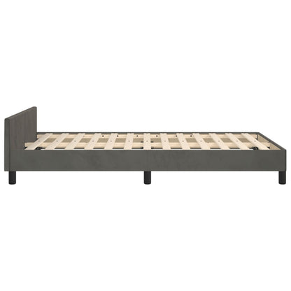 Bedframe met hoofdbord fluweel donkergrijs 120x190 cm