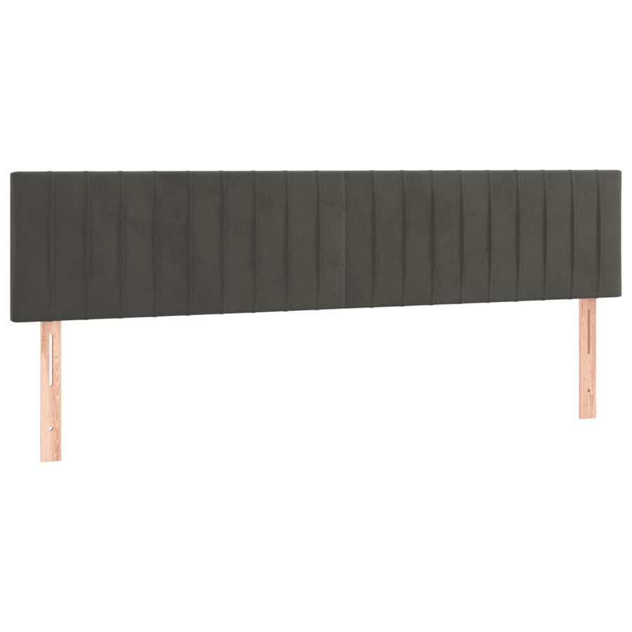 Bedframe met hoofdbord fluweel donkergrijs 120x190 cm