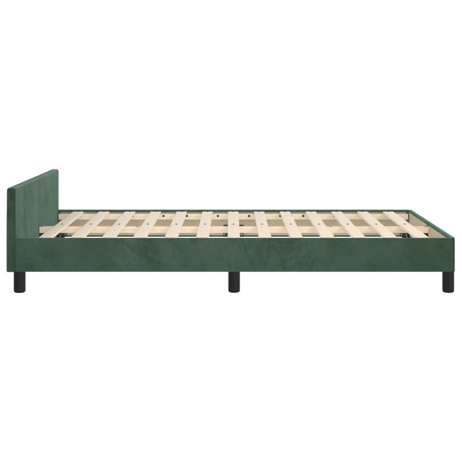 Bedframe met hoofdbord fluweel donkergroen 120x190 cm
