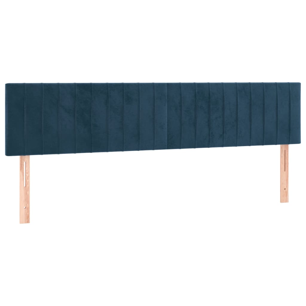 Bedframe met hoofdbord fluweel donkerblauw 120x190 cm