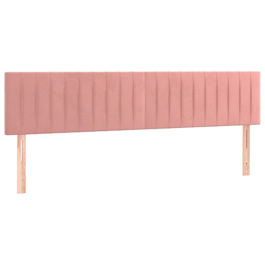 Bedframe met hoofdbord fluweel roze 120x190 cm