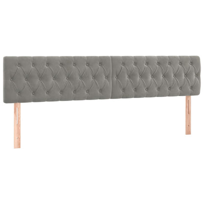 Bedframe met hoofdbord fluweel lichtgrijs 120x190 cm