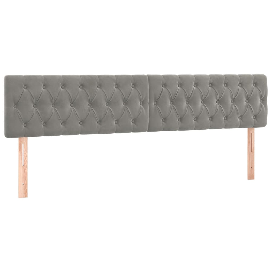 Bedframe met hoofdbord fluweel lichtgrijs 120x190 cm