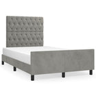 Bedframe 120x190 cm fluweel lichtgrijs