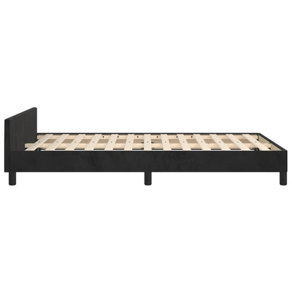 Bedframe met hoofdbord fluweel zwart 120x190 cm